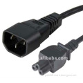 IEC C14 Plug - IEC C5 (clover leaf) Socket 2m power cable